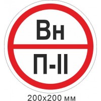 Противопожарный знак пластиковая табличка. Знак категории помещения - Вн